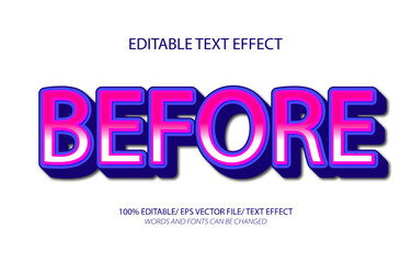 Before editable text effect, 3D editable text template.