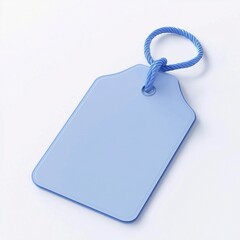 Fototapeta premium Minimalist 3D Cartoon Style Blue and White Discount Tag Isolated on Clean Background
