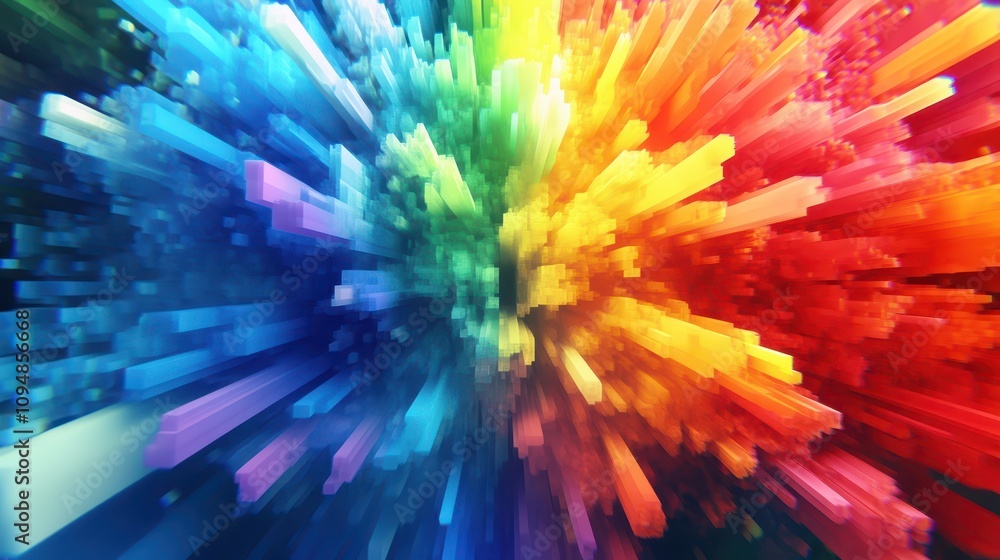 Aufkleber a vibrant explosion of colors creating a dynamic, abstract visual effect.
