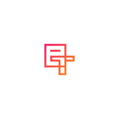 et letters monogram linear logo design.