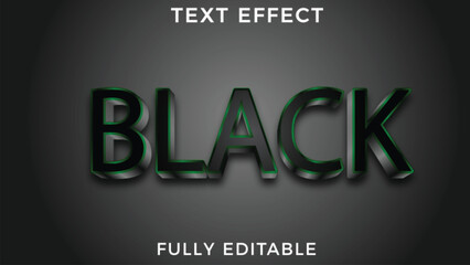 editable black text effect, 3d text effect