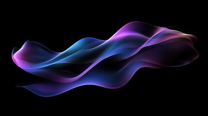 Fototapeta premium Abstract flowing waves in vibrant colors on a dark background.