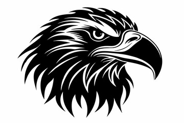 Majestic Eagle Head Silhouette Vector Design with Bold and Clean Lines

