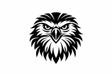 Majestic Eagle Head Silhouette Vector Design with Bold and Clean Lines

