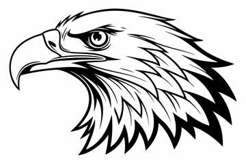 Majestic Eagle Head Silhouette Vector Design with Bold and Clean Lines

