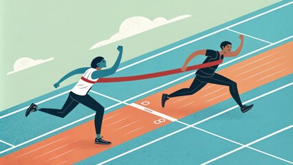 one racing past smaller finish lines with smaller debts and the other sprinting directly toward a finish line representing the largest debt.