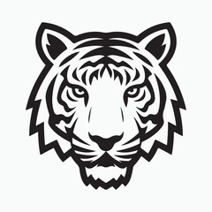 Fototapeta premium Tiger head vector icon art.