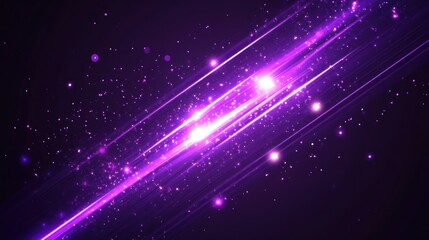 Obraz premium Purple Light Streaks Background: Abstract Cosmic Sparkle