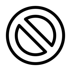 No entry prohibited sign - Outline style