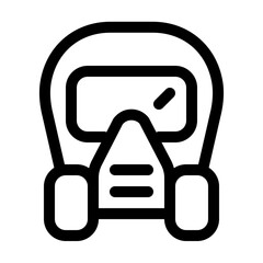 Gas mask, safety, respirator, icon - Outline style 