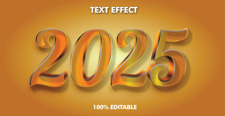 Editable text style effect - 2025 text style theme.