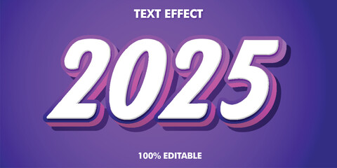 Editable text style effect - 2025 text style theme.