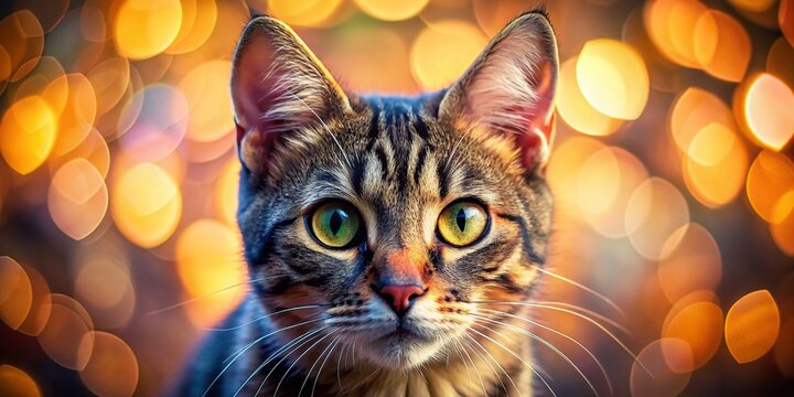 Captivating Cat with Huge Pupils Staring Intensely, Perfect for Animal Lovers and Pet Enthusiasts, Ideal for Social Media and Blog Content Featuring Feline Expressions