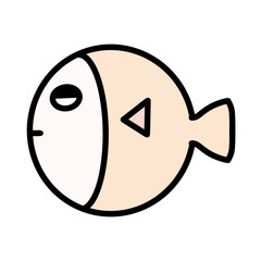 Cute Cartoon A Goldfish On Transparent Background. PNG Image, Symbol, Icon, Minimal Style, Digital Art, Procreate Pocket