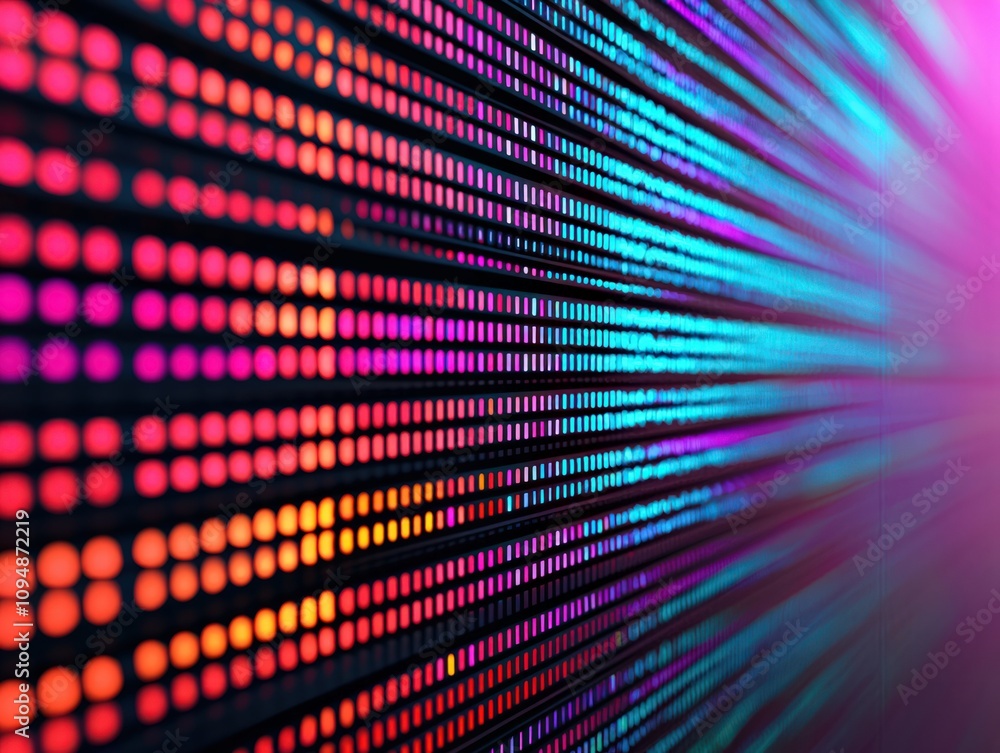 Poster illuminated holographic firewall digital realm abstract art virtual space close-up technology concep