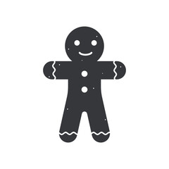 Isolated pictogram icon of human shape gingerbread, sweet for Christmas, winter December, holiday graphic element