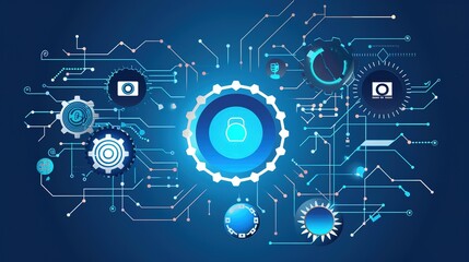 Obraz premium Digital Background Technology Process - A Captivating Display of Technological Wonders. The Intricate Steps and Digital Elements Involved in the Background Technology Process, Creating a Mesmerizing 