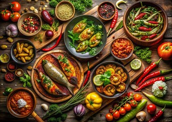 Fototapeta premium Captivating Food Photography Capturing the Essence of Culinary Delights with a Focus on Depth and Texture, Perfect for Gourmet and Culinary Inspiration