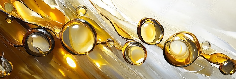 Poster abstraction from yellow gel in motion with shallow depth of field and a white backdrop