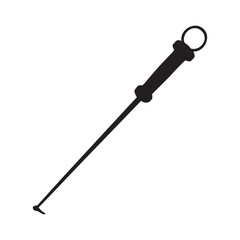 Fire Pit Stoker Silhouette Vector Illustration