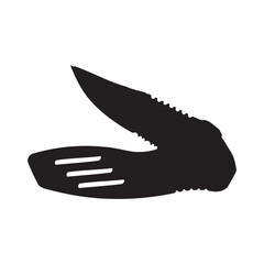 Folding Knife Silhouette Vector Illustration
