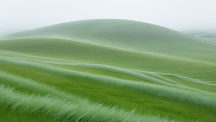 Obraz premium green grassland landscape isolated on white or transparent png