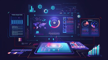Obraz premium Digital Background Technology Process - A Captivating Display of Technological Wonders. The Intricate Steps and Digital Elements Involved in the Background Technology Process, Creating a Mesmerizing 