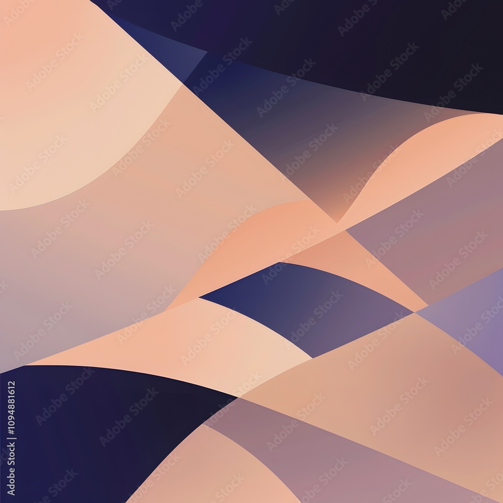 Poster abstract geometric design with curved shapes and gradient colors