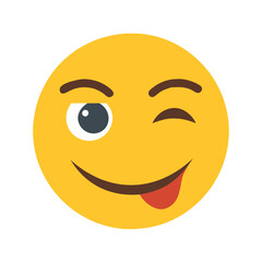 Fototapeta premium Winking emoji with tongue out icon