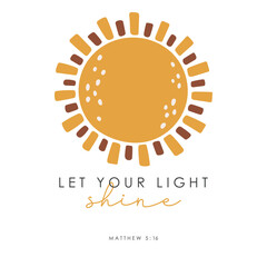 sun illustration vector, kids vector, baby design, sunshine poster, kids bible verse art	