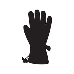 Winter Ski Glove Silhouette Vector Illustration