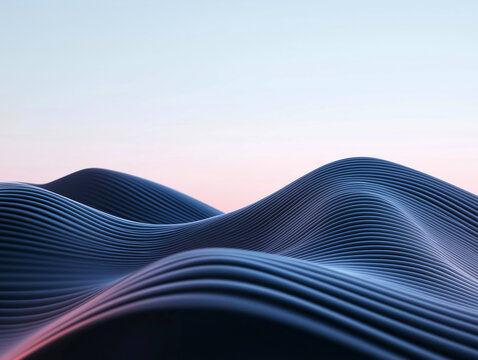 Abstract glowing shape in soft pink and blue hues with fluid motion
