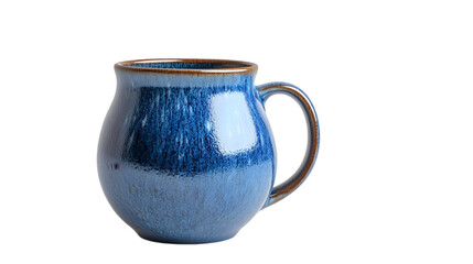 Blue Ceramic Mug with Handle - Realistic Image