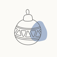 Hand drawn Christmas tree decoration. Doodle vector illustration for winter greeting cards, posters, stickers and seasonal design.
