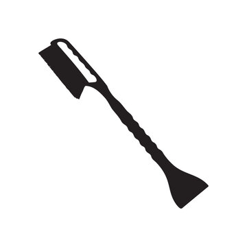 black ice scraper silhouette on white clip art preview