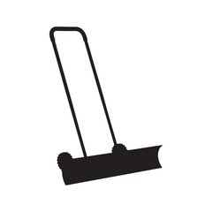 Snow Shovel for Driveway Silhouette Vector Illustration