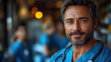 Confident Healthcare Professional in Scrubs
