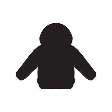 recommend clip art: Toddler Baby Hooded Down Jacket Silhouette Vector Illustration