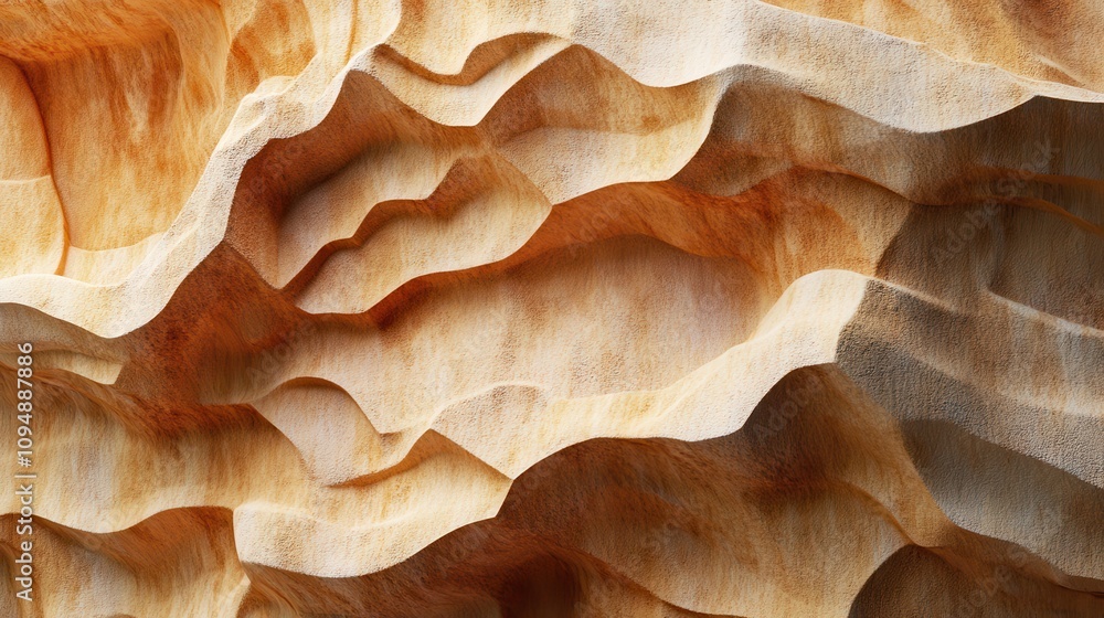 Poster abstract textured surface with flowing, wave-like patterns in warm tones.