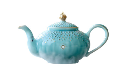 Blue and Gold Teapot Illustration