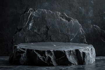 A stunning dark marble stone with unique patterns and textures, ideal for modern design projects.