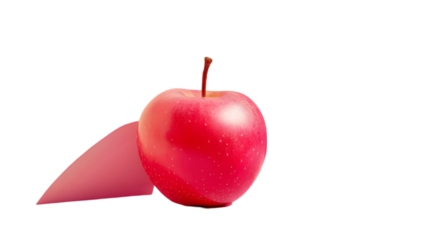 Red Apple with Pink Shape - Illustration