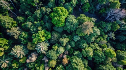 Aerial View of a Lush Green Forest Canopy
