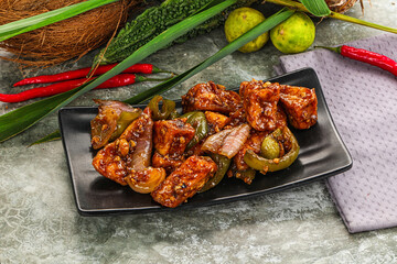 Indian cuisine - paneer with chilli