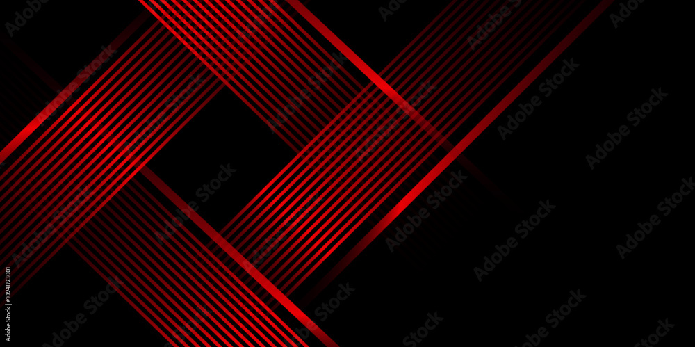 Poster red and black vector futuristic tech glow and shining line and stripes simple modern background. vec