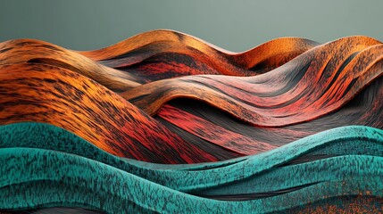 4K Abstract wallpaper colorful design, shapes and textures, colored background, teal and orange colores.