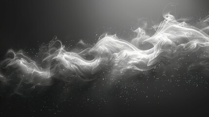 Ethereal wisps of smoke elegantly dance in monochrome, creating a sense of mystique and calmness. Generative AI