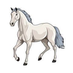 Obraz premium White Horse Vector Illustration Isolated on White