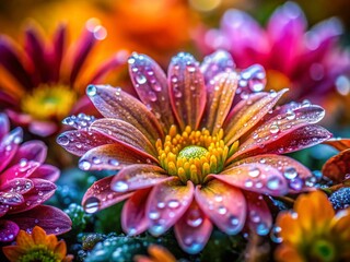Captivating Macro Photography Celebrating the Joy of the Weekend with Dew-Kissed Flowers and Nature's Vibrant Details