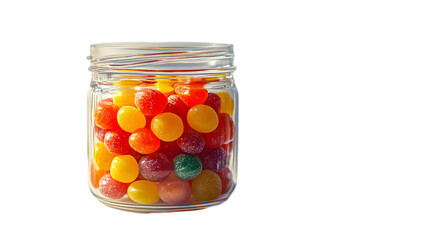 Glass Jar Filled with Colorful Candies - Realistic Image